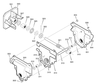 Gear Case Diagram and Parts List for 622505X0B 2004 Briggs and Stratton Snow Blower